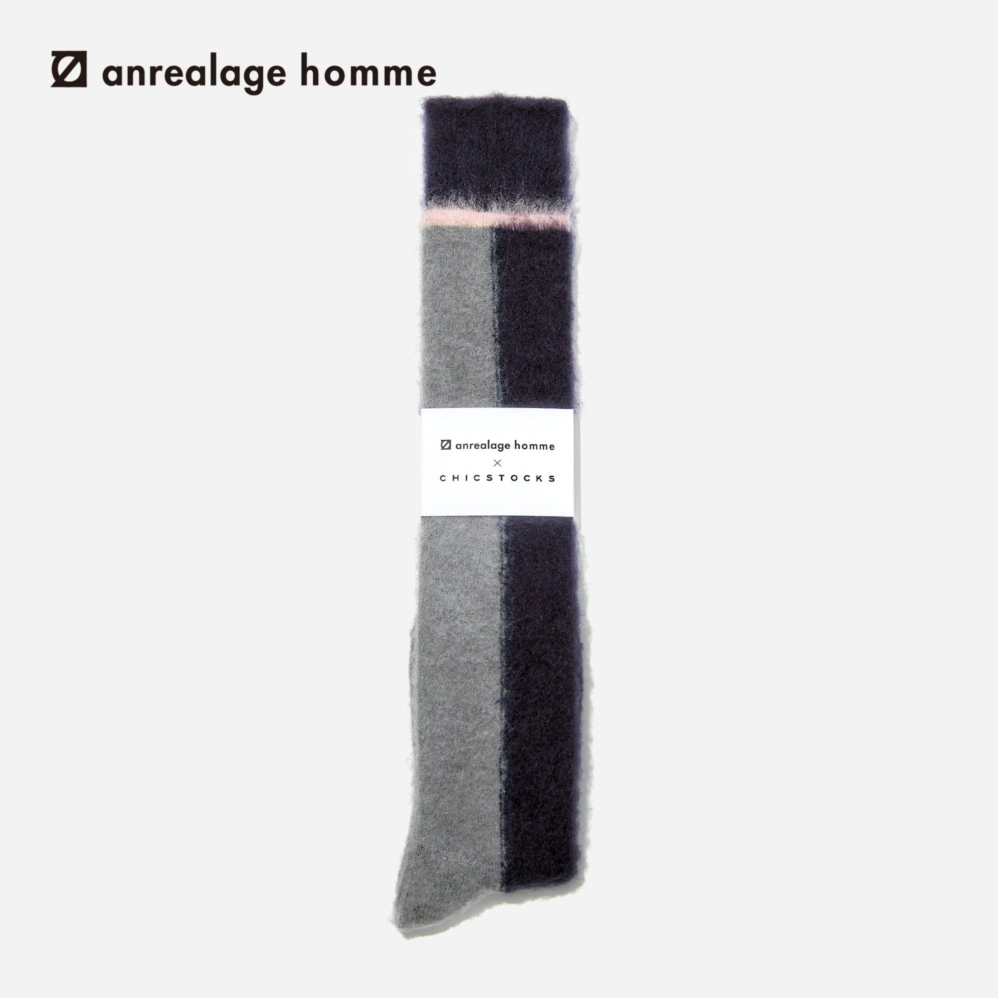 anrealage homme×CHICSTOCKS  パッチワーク モヘアソックス  全3色/25-28cm