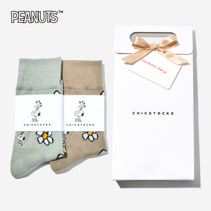 【ホワイトデー】  SNOOPY×CHICSTOCKS  2足ギフトバッグ  全6色