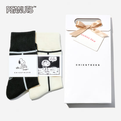 【ホワイトデー】  SNOOPY×CHICSTOCKS  2足ギフトバッグ  全6色