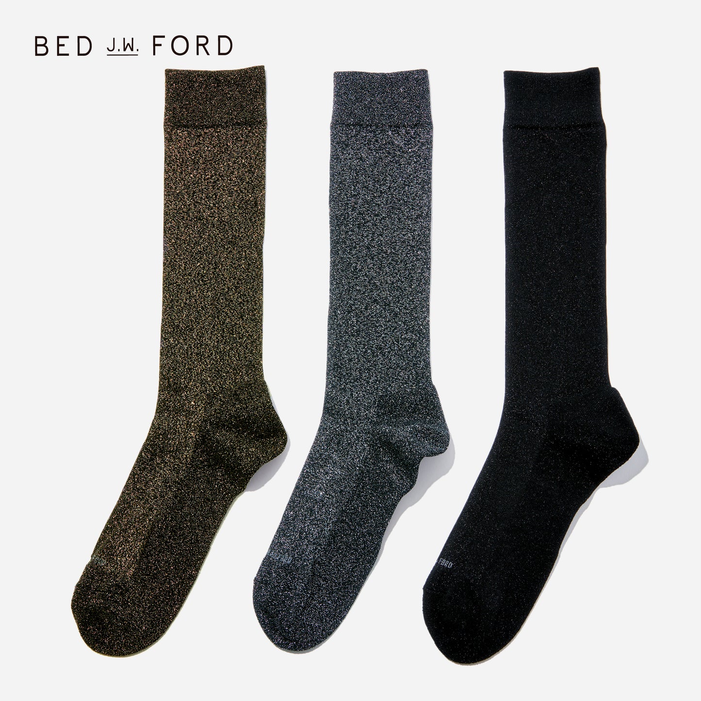 BED j.w. FORD×CHICSTOCKS  グリッターソックス  全3色/26-28cm