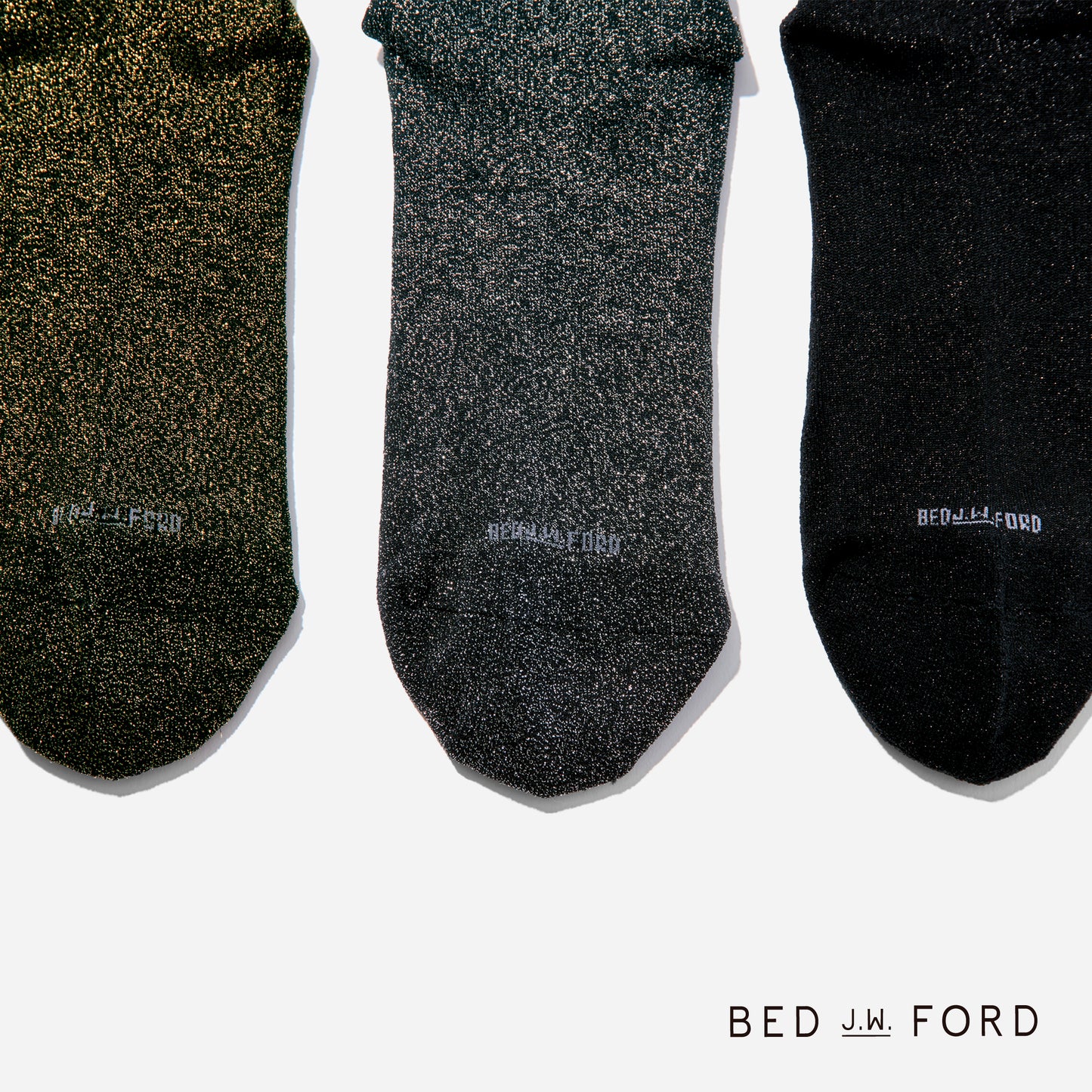 BED j.w. FORD×CHICSTOCKS  グリッターソックス  全3色/26-28cm